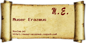 Muser Erazmus névjegykártya
